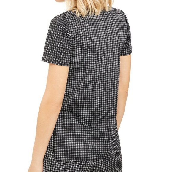 A154 Michael Kors Micro Check Tunic Top - L - Picture 2 of 3